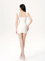 White Boned Waist Mini Dress