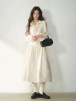 Vintage Ruffle Lace Shirt & Skirt Set