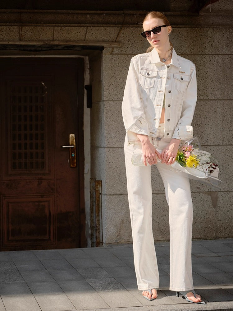 +5CM N2 Smiling Straight Denim Pants