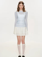 Wool Bow Turtleneck Top
