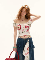 Vintage Ruffle Straight Leg Denim Jeans