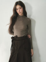 Pure Wool Mock Neck Knit Top