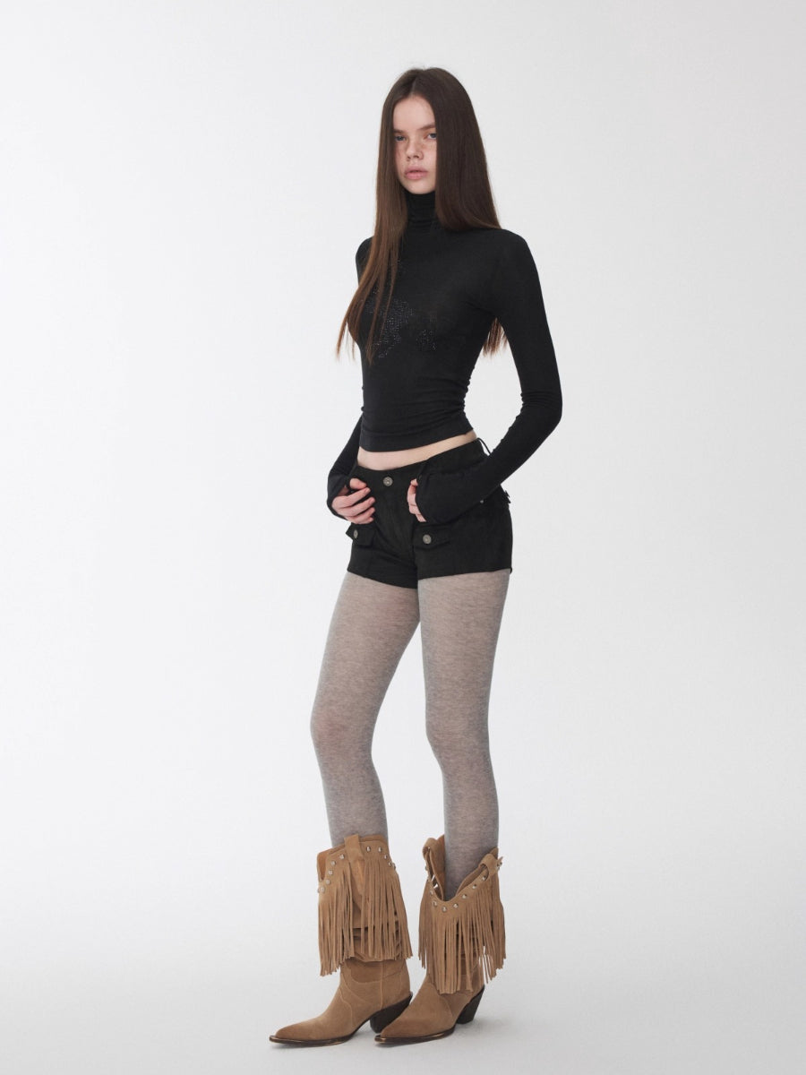 Crystal-Embellished Turtleneck