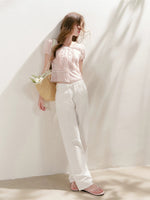 Pink Lace Pleated Shirt