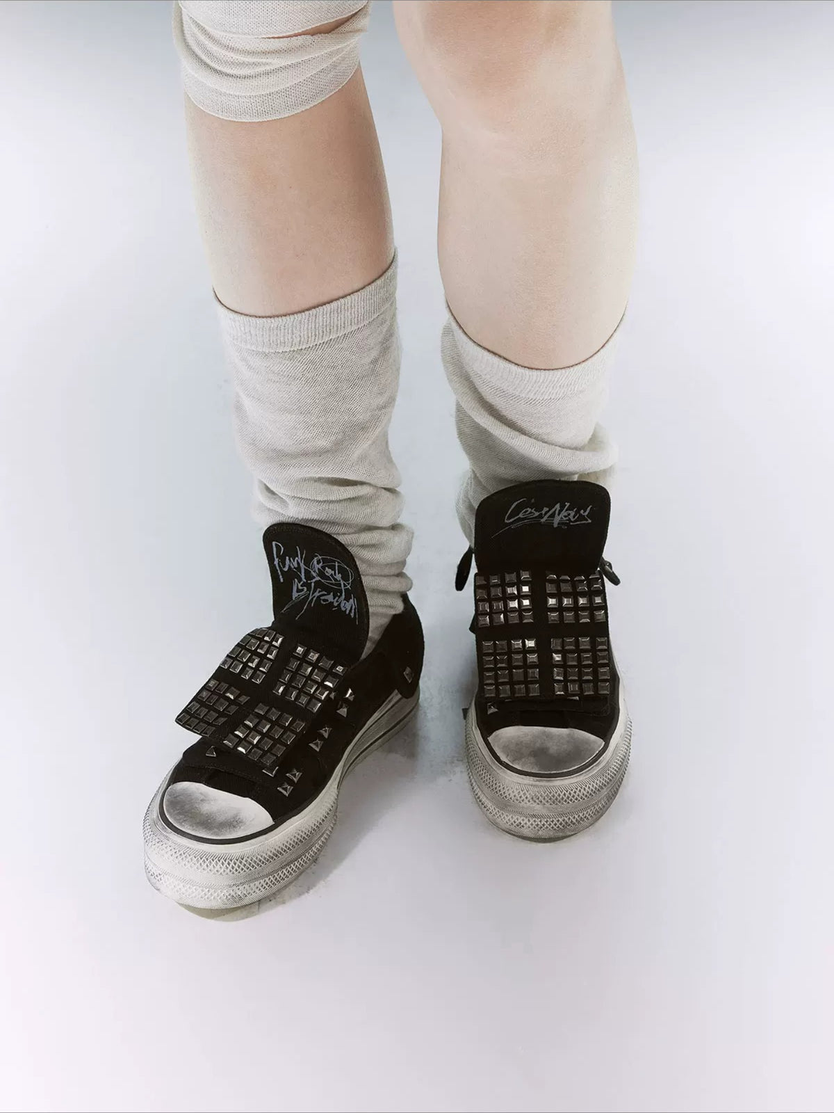 Studded Canvas Sneakers