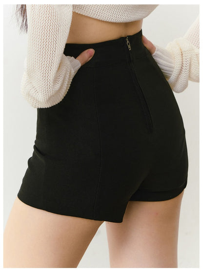 High-Waisted Elastic Slimming Bottoming Shorts