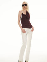 Draped Halter Satin Top