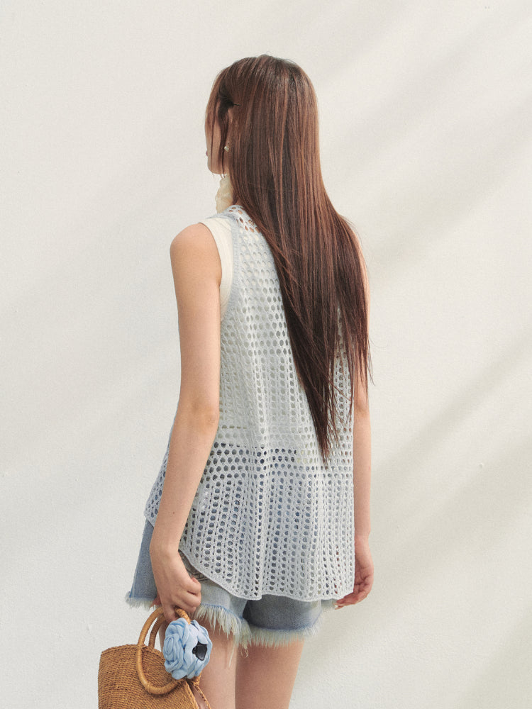 Pearl Crochet Hollow Vest Camisole