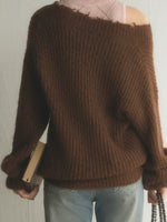 Oversized V-Neck Knit Sweater