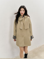 Khaki Bow Trench Coat