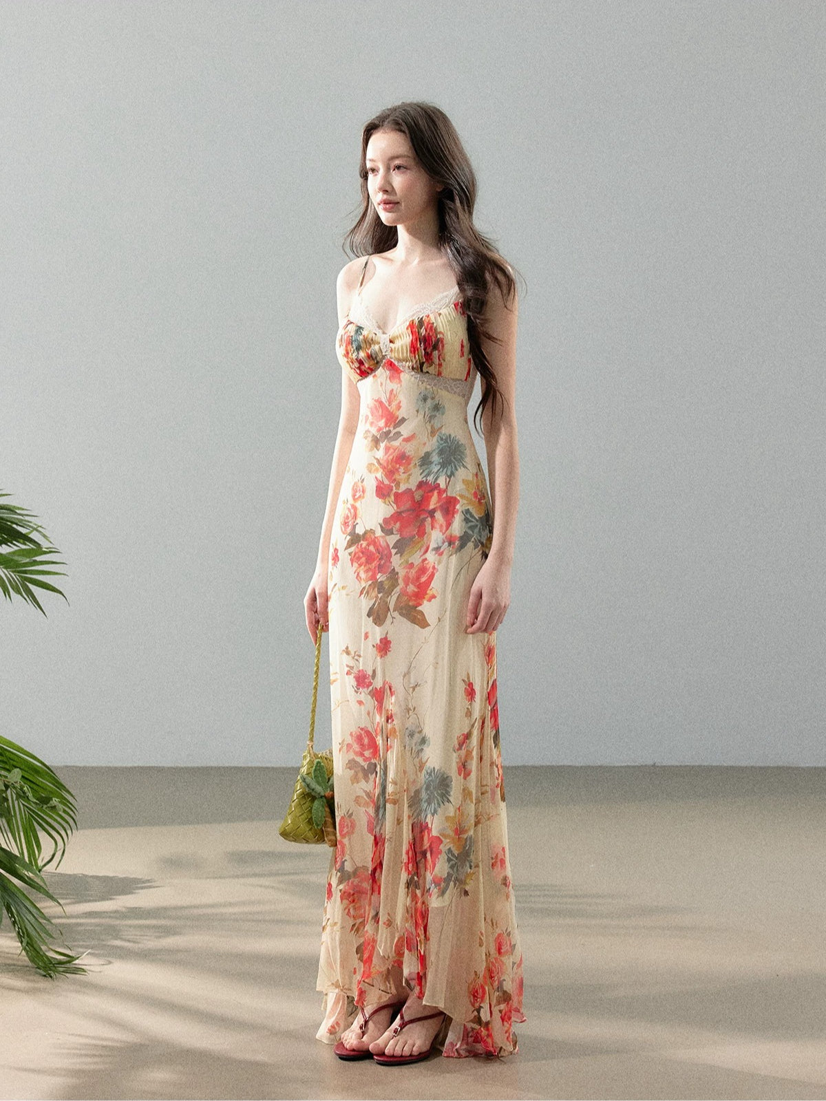 Printed Chiffon Fishtail Dress
