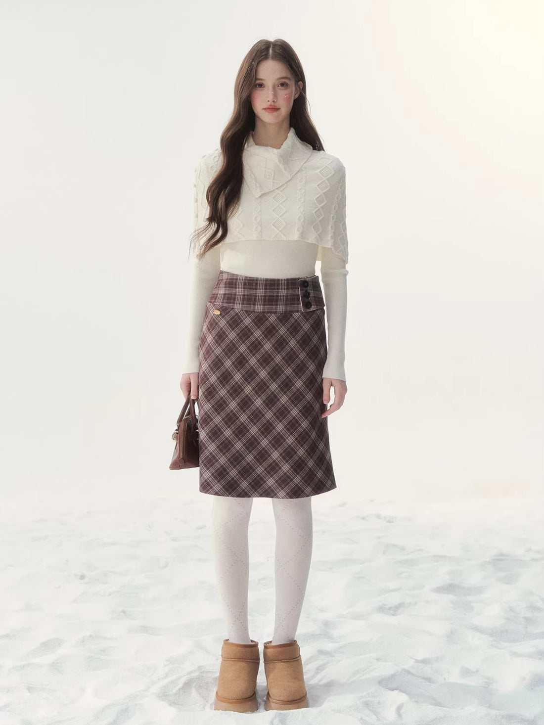 Faux Layer Cable Cape Sweater