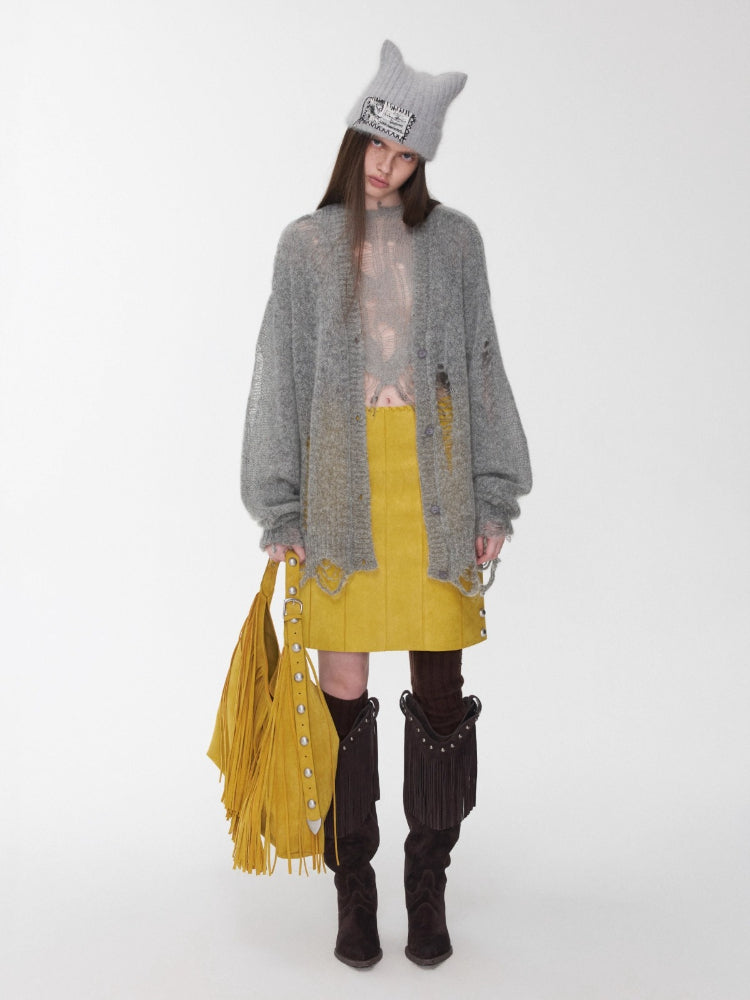 Mohair Star Cutout Cardigan