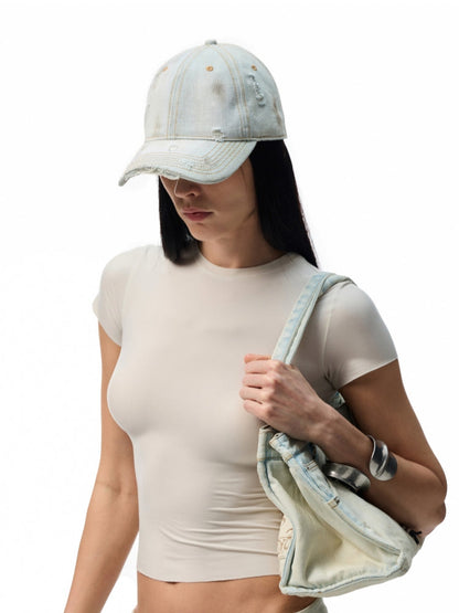 Washed Denim Baseball Cap