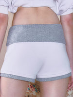 Contrast Ribbed Waist Shorts