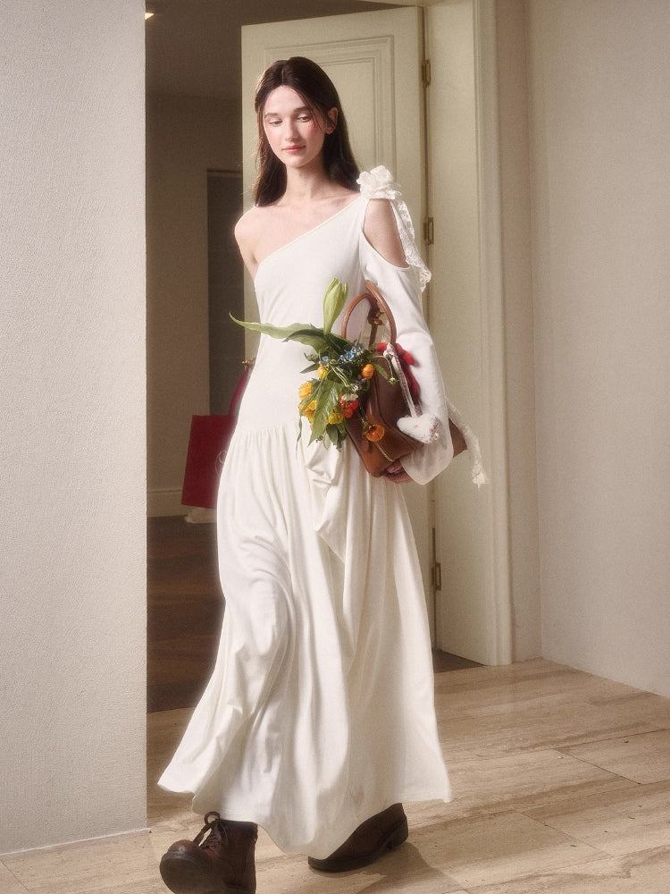 Hot Milk Off-Shoulder Knit Maxi Dress