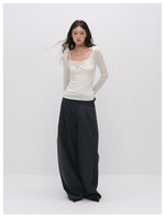 Pinstripe Wide Leg Trousers