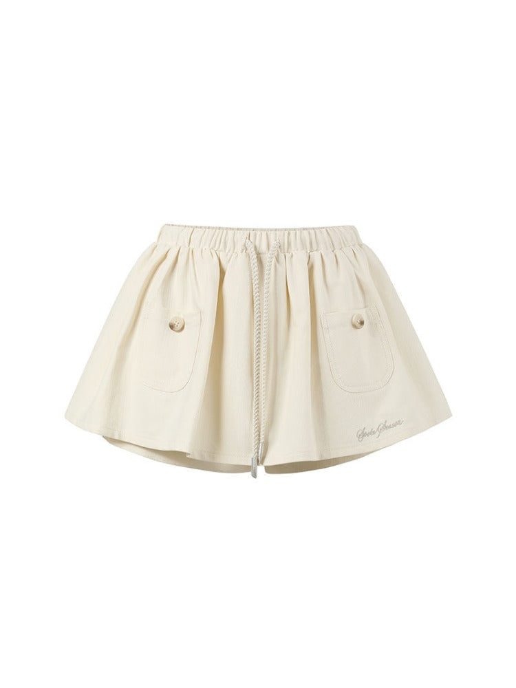 Navy Blue Pocket Drawstring Skort