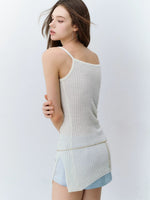Rhinestone Slit Cami Top