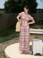Star Plaid Bandeau Pants Set