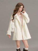 Faux Mink Relaxed Lapel Coat