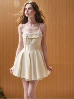Faux-Layer Wool Slip Dress