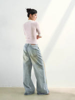 Washed Distressed Denim Pants