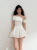 Pure White Lace A-line Tulle Skirt
