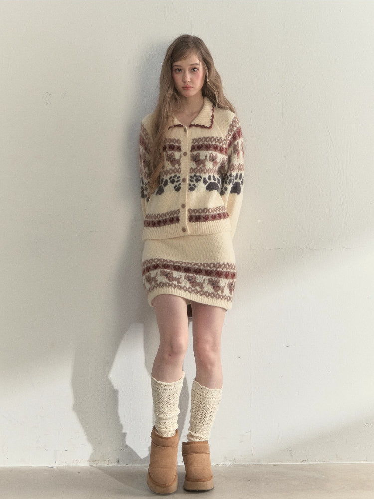 “Fair Isle Pup” Vintage Knit Set