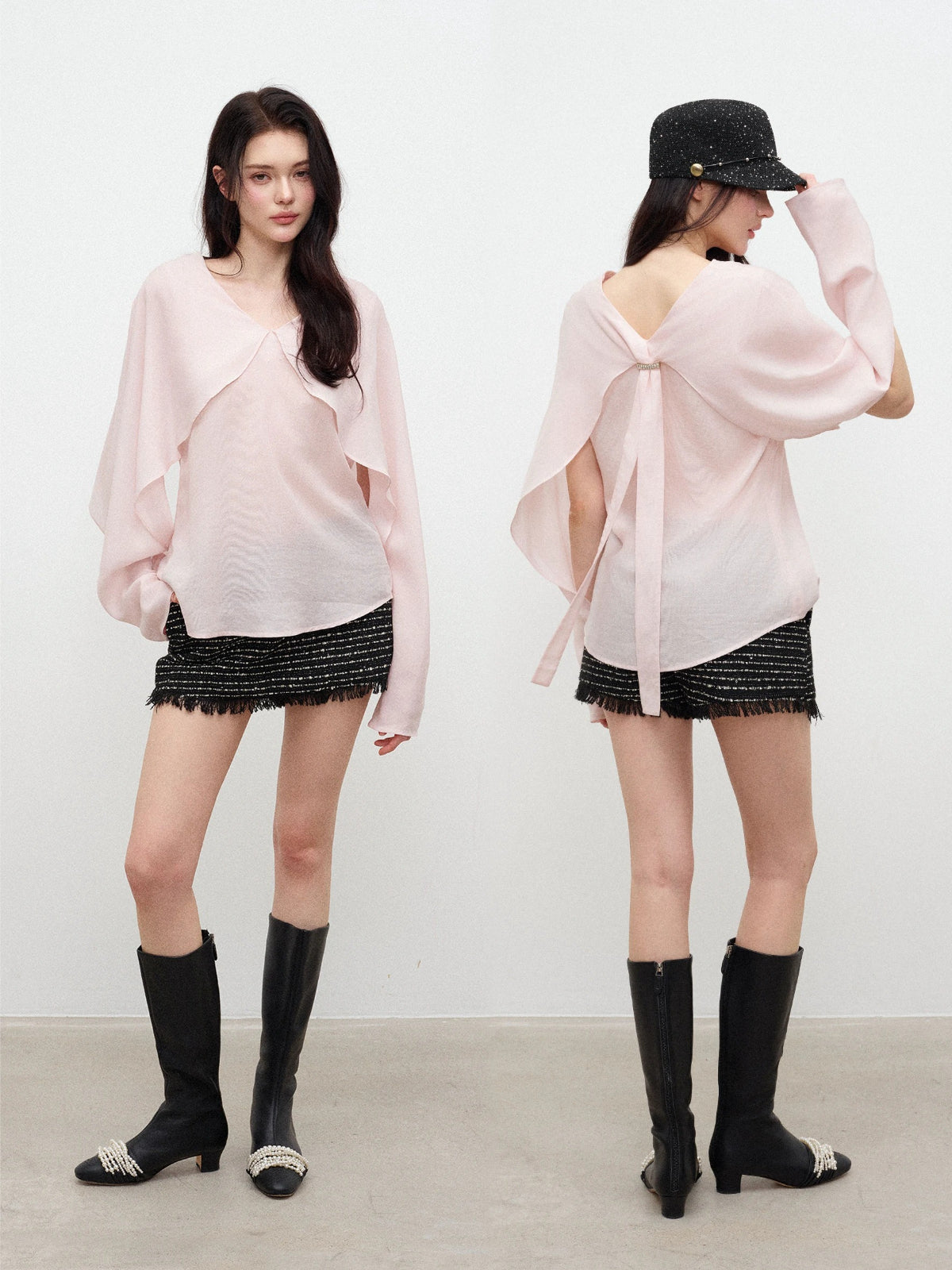 Lyocell Pink Cloak Top