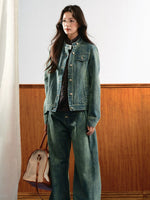 Contrast Stitch Denim Set