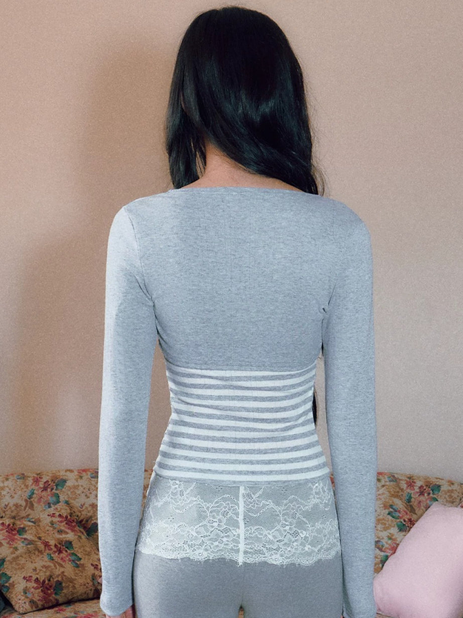 Stripe Lace Set