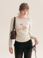 Lace Print Cotton Top