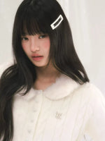 Cable Knit Fur Collar Cardigan