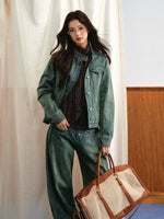 Contrast Stitch Denim Set