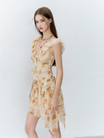 Floral Ruffle Waist Dress