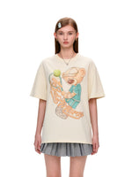 3D Tennis Bear Round-Neck Short-Sleeve T-Shirt