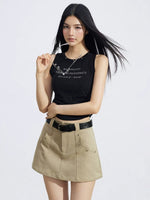 A-Line Cargo Mini Skirt