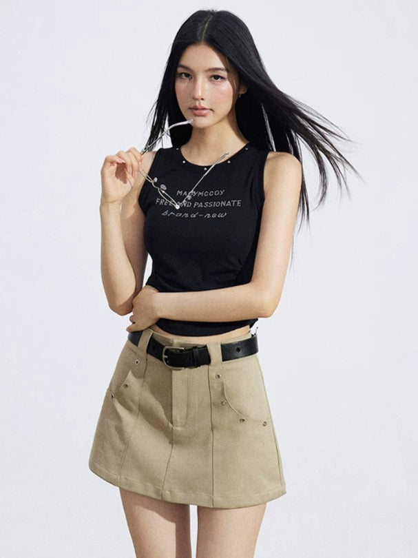A-Line Cargo Mini Skirt