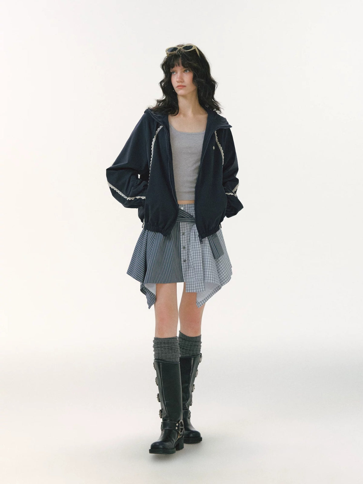 Lace Patchwork Hooded Jacket