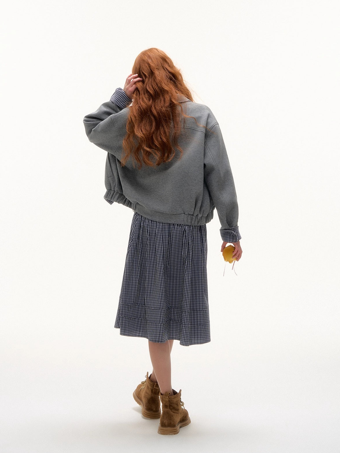 Plaid Pleated Midi Skirt