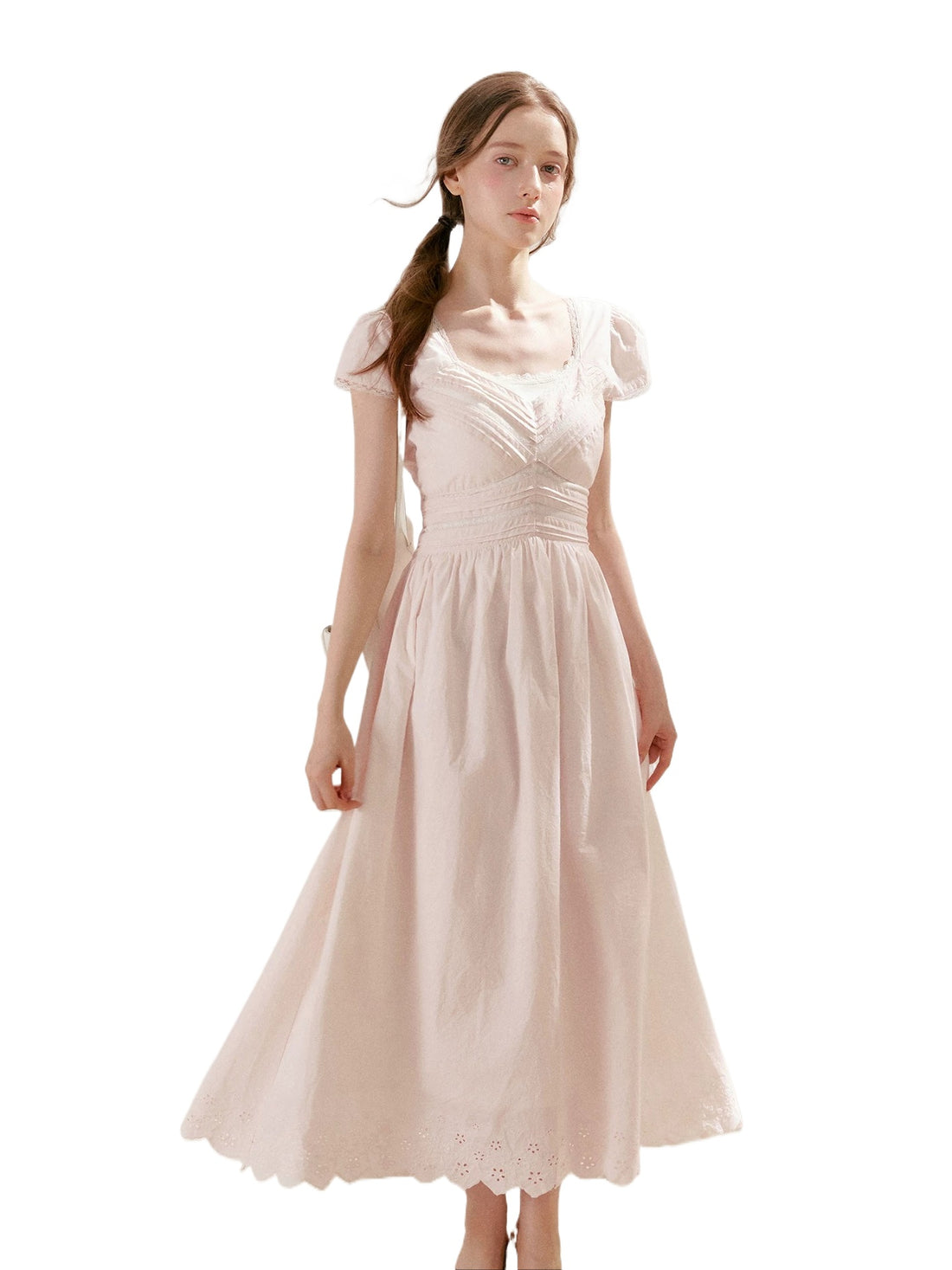 Lace V-Neck Midii Dress
