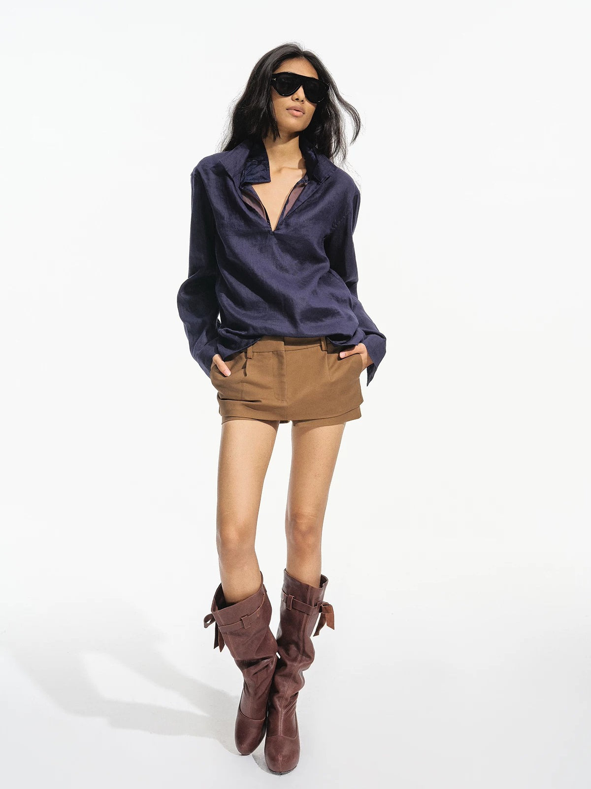 Linen V Neck Shirt