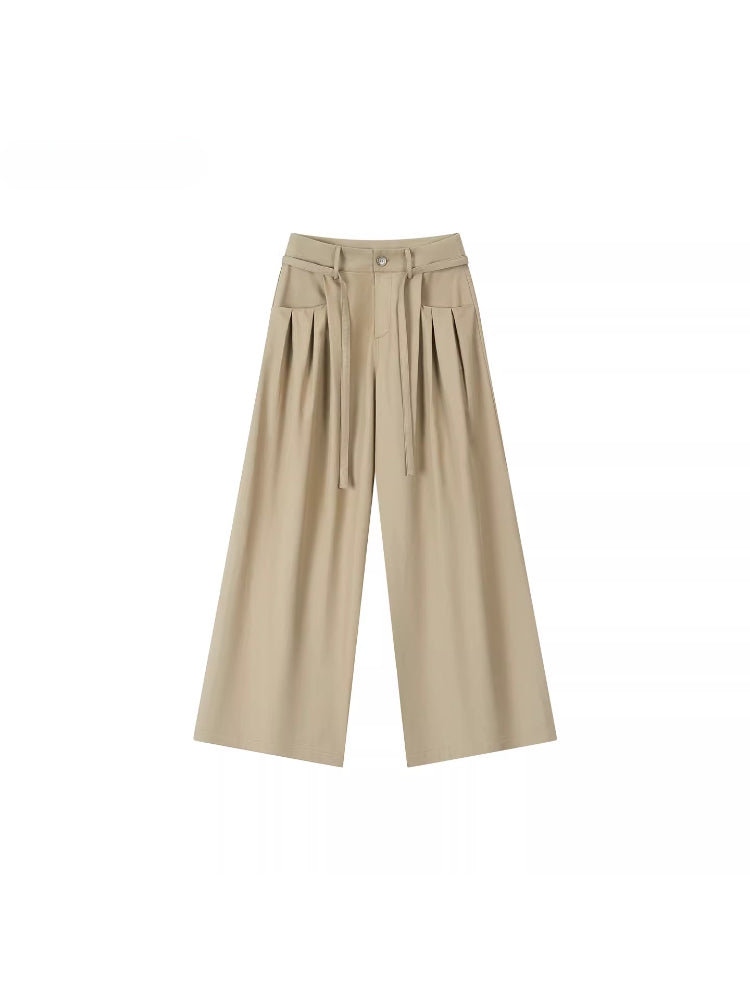 Pleated Straight-Leg Pants