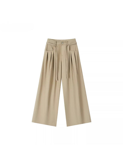 Pleated Straight-Leg Pants
