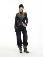 Vintage Washed Whisker Straight-Leg Jeans