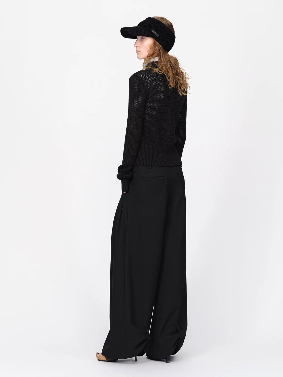 Black Cropped Knit Cardigan