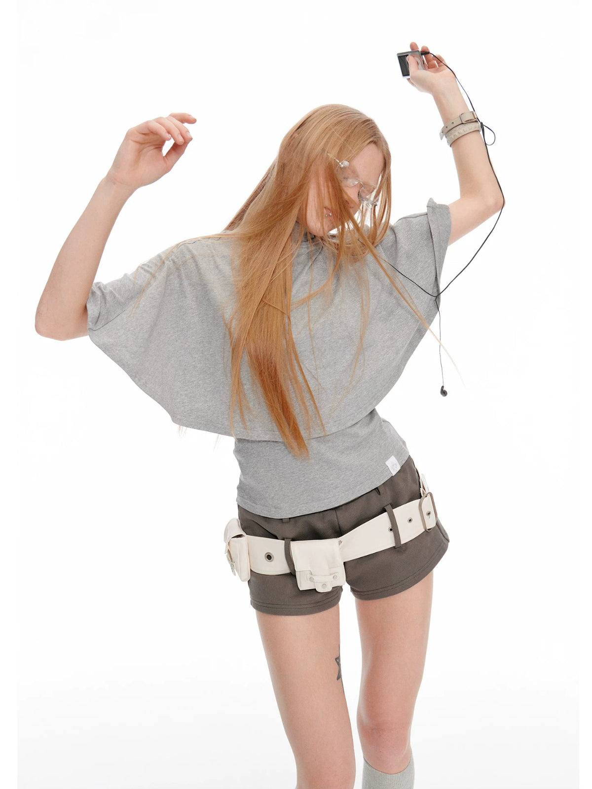 Korean Cape Layered T-Shirt
