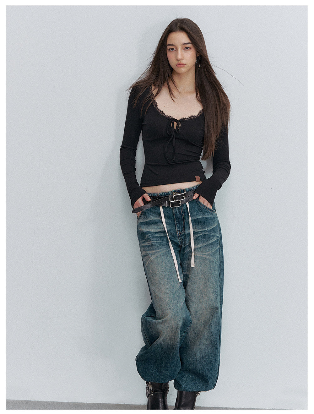 Studded PU Leather Belt