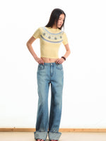 Fair Isle Jacquard Knit T-shirt